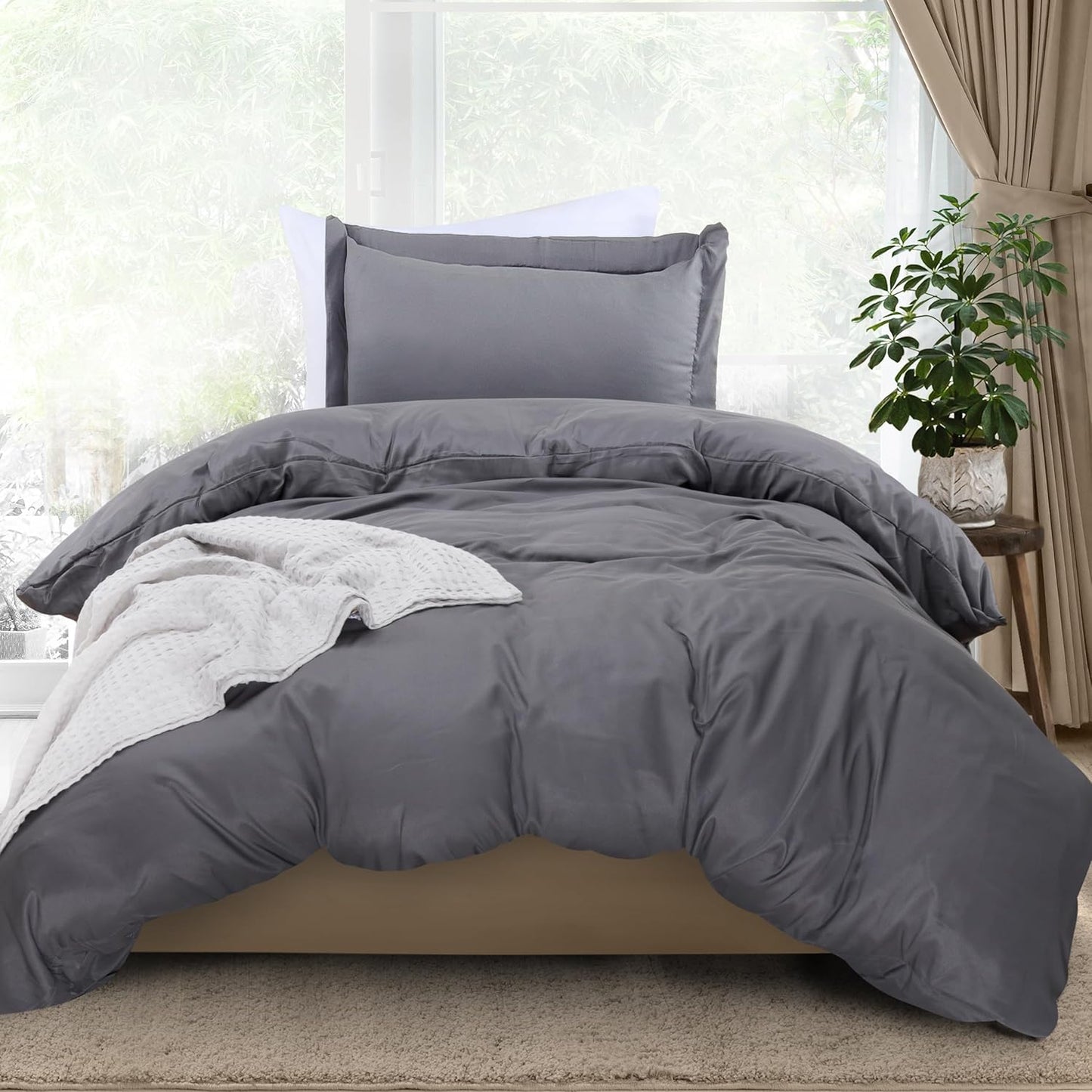 Utopia Bedding Duvet Cover Queen Size - 3 Piece with Zipper Closure - 1 Comforter Cover 90X90 Inches & 2 Pillow Shams 20X26 Inches (White) Comforter Not Included