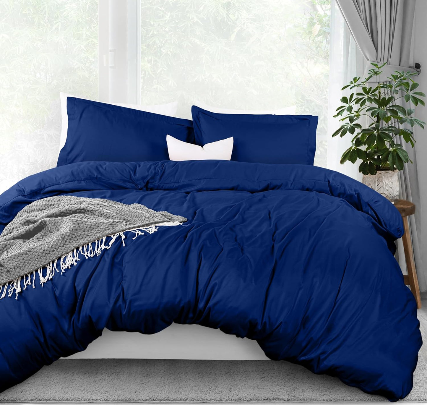 Utopia Bedding Duvet Cover Queen Size - 3 Piece with Zipper Closure - 1 Comforter Cover 90X90 Inches & 2 Pillow Shams 20X26 Inches (White) Comforter Not Included