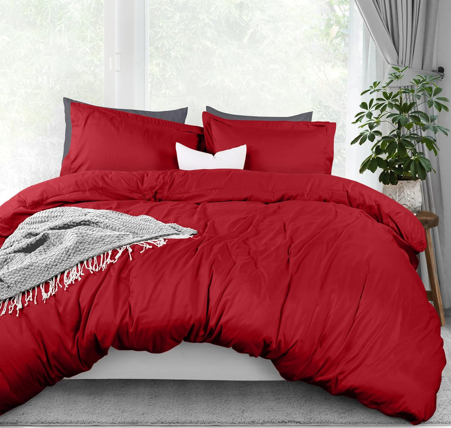 Utopia Bedding Duvet Cover Queen Size - 3 Piece with Zipper Closure - 1 Comforter Cover 90X90 Inches & 2 Pillow Shams 20X26 Inches (White) Comforter Not Included