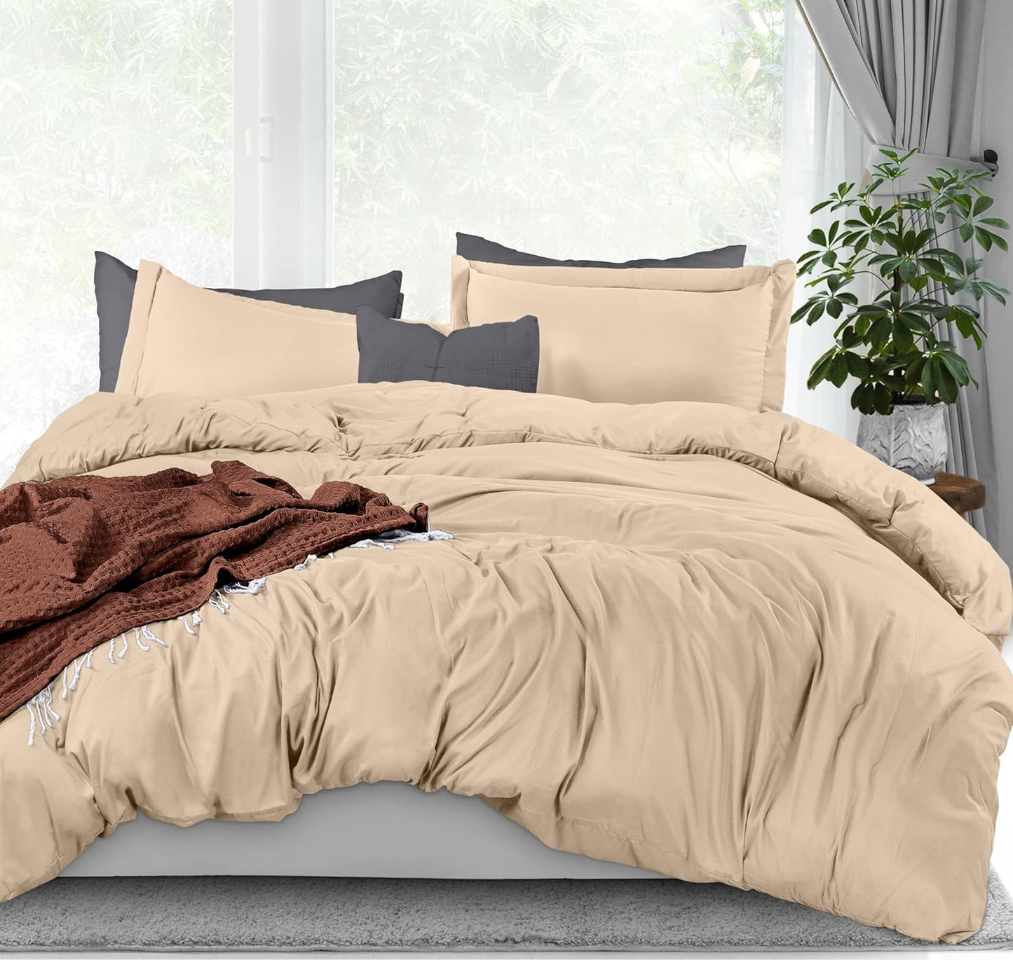Utopia Bedding Duvet Cover Queen Size - 3 Piece with Zipper Closure - 1 Comforter Cover 90X90 Inches & 2 Pillow Shams 20X26 Inches (White) Comforter Not Included