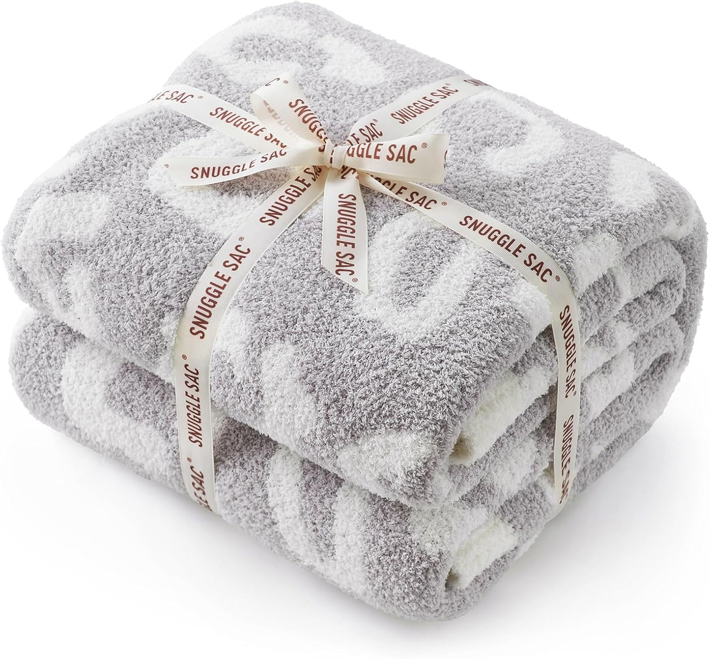 Snuggle Sac Leopard Throw Blanket for Couch Bed Sofa 50x60 inches, Reversible Beige Leopard Blanket Ultra Soft Cozy Blankets for Women Mothers Birthday Gifts