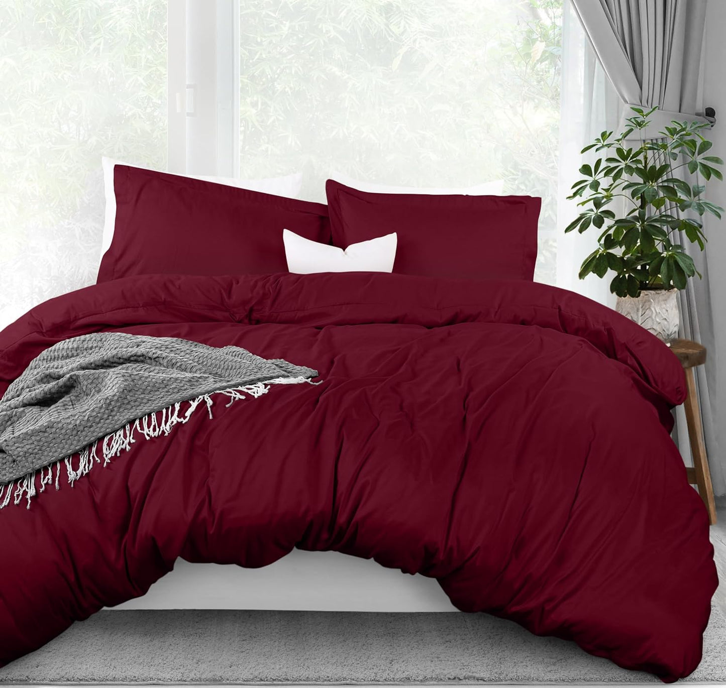 Utopia Bedding Duvet Cover Queen Size - 3 Piece with Zipper Closure - 1 Comforter Cover 90X90 Inches & 2 Pillow Shams 20X26 Inches (White) Comforter Not Included