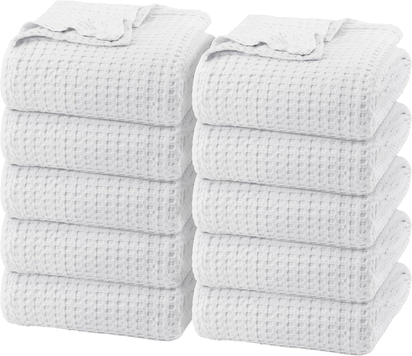 Utopia Bedding White 100% Cotton Waffle Blanket 300 GSM [King - 90x108 Inch] Soft Lightweight Breathable Bed Blanket for All Season