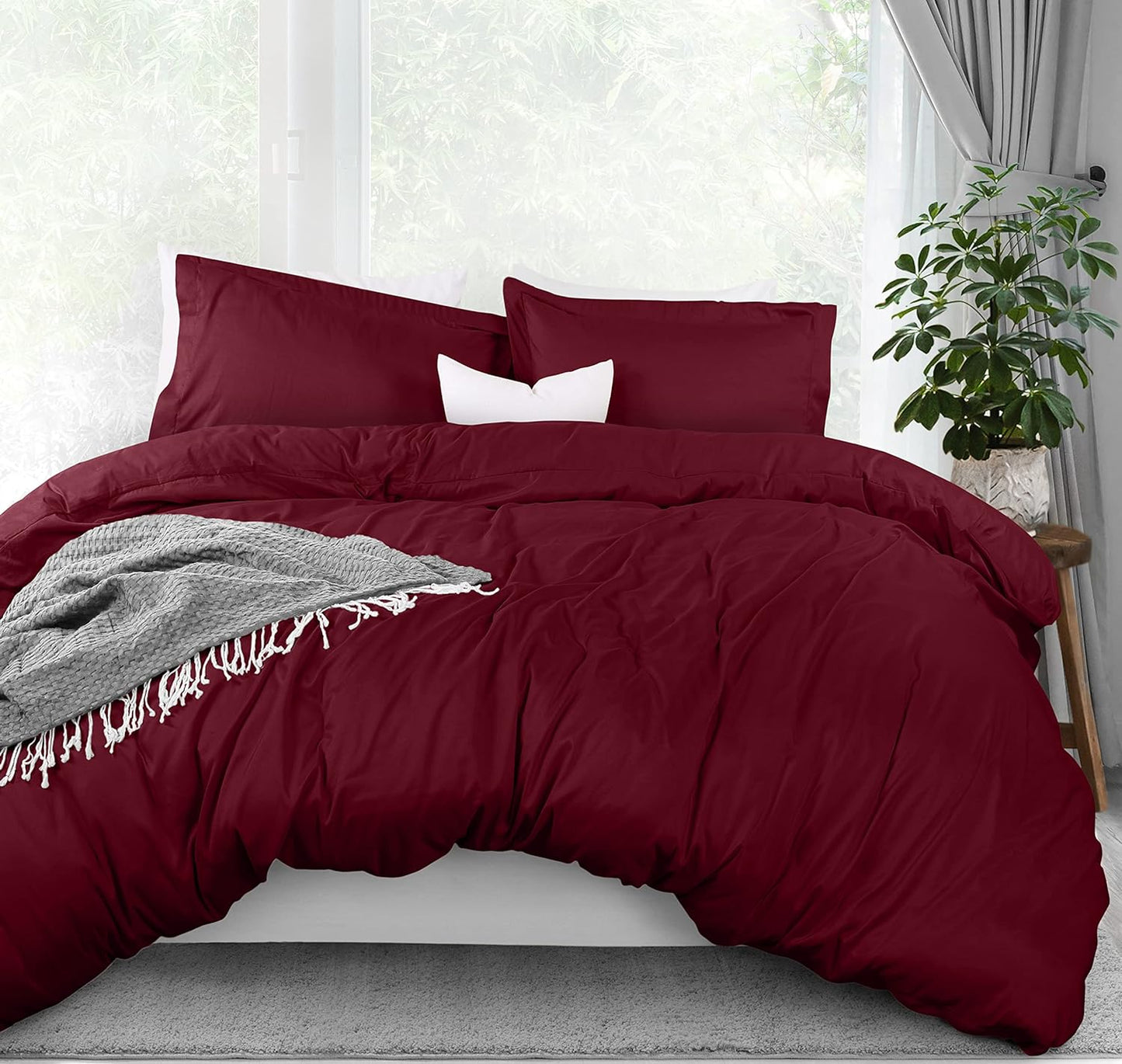 Utopia Bedding Duvet Cover Queen Size - 3 Piece with Zipper Closure - 1 Comforter Cover 90X90 Inches & 2 Pillow Shams 20X26 Inches (White) Comforter Not Included