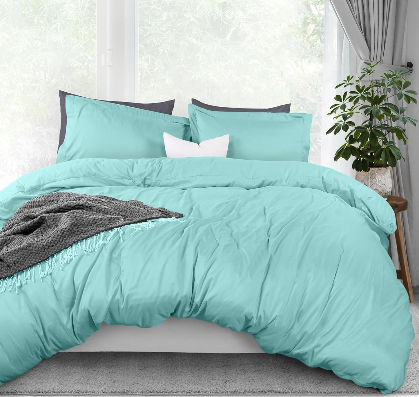Utopia Bedding Duvet Cover Queen Size - 3 Piece with Zipper Closure - 1 Comforter Cover 90X90 Inches & 2 Pillow Shams 20X26 Inches (White) Comforter Not Included