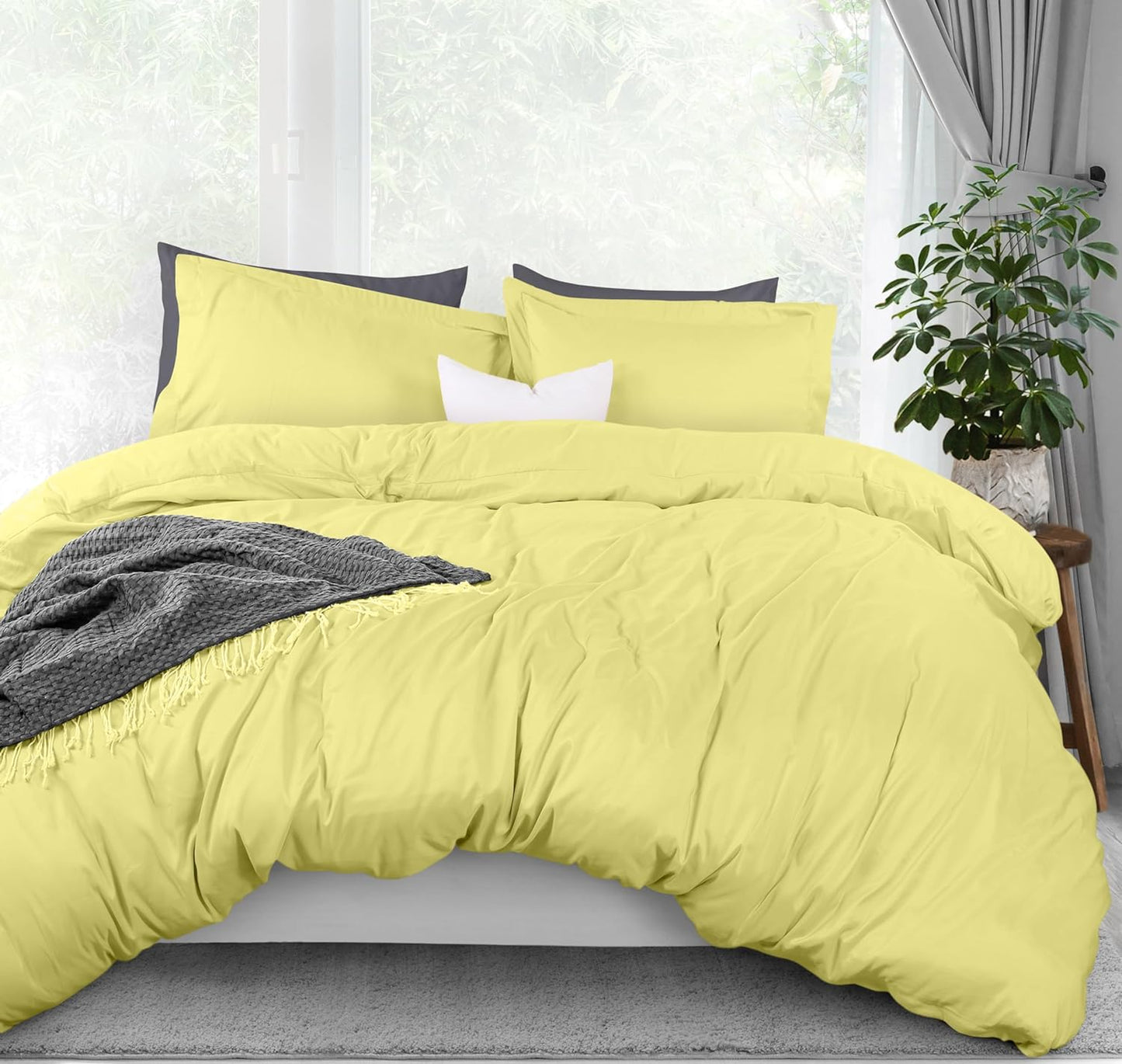 Utopia Bedding Duvet Cover Queen Size - 3 Piece with Zipper Closure - 1 Comforter Cover 90X90 Inches & 2 Pillow Shams 20X26 Inches (White) Comforter Not Included