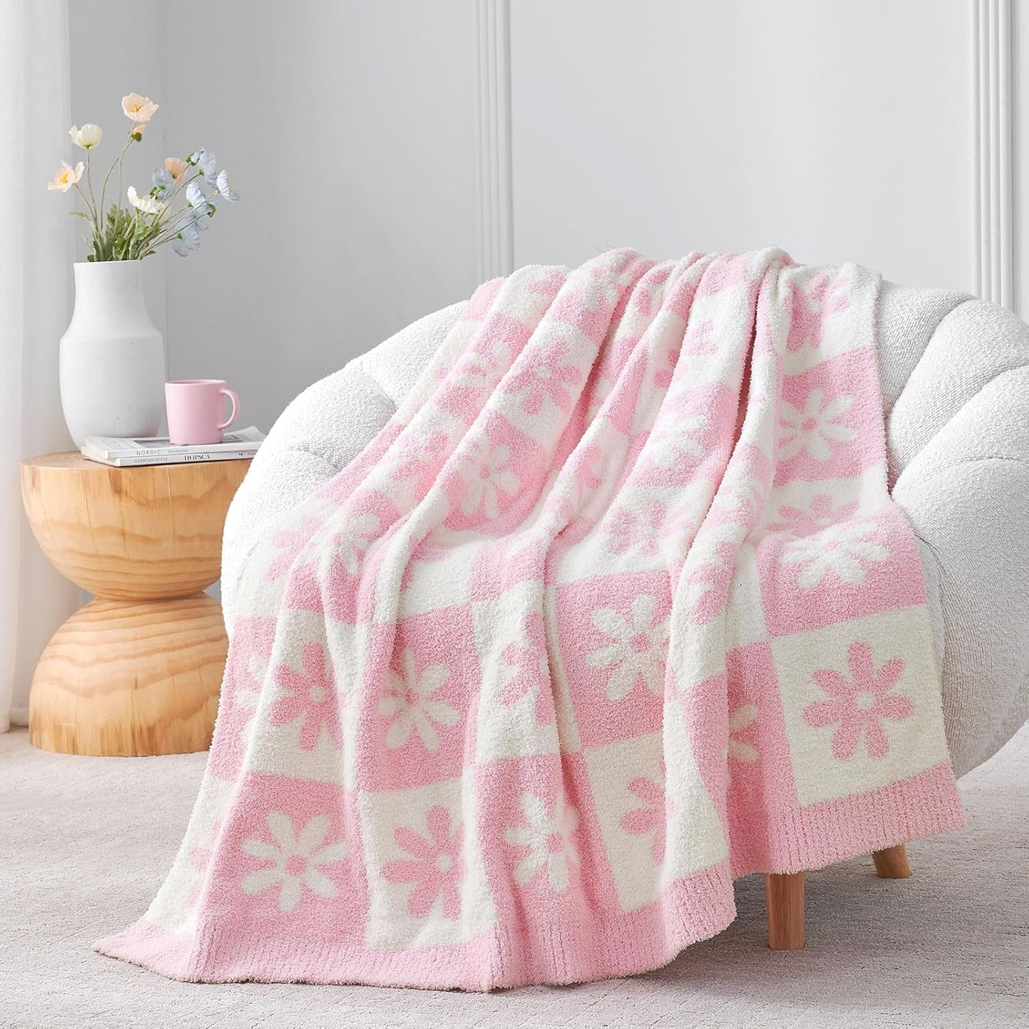Snuggle Sac Leopard Throw Blanket for Couch Bed Sofa 50x60 inches, Reversible Beige Leopard Blanket Ultra Soft Cozy Blankets for Women Mothers Birthday Gifts