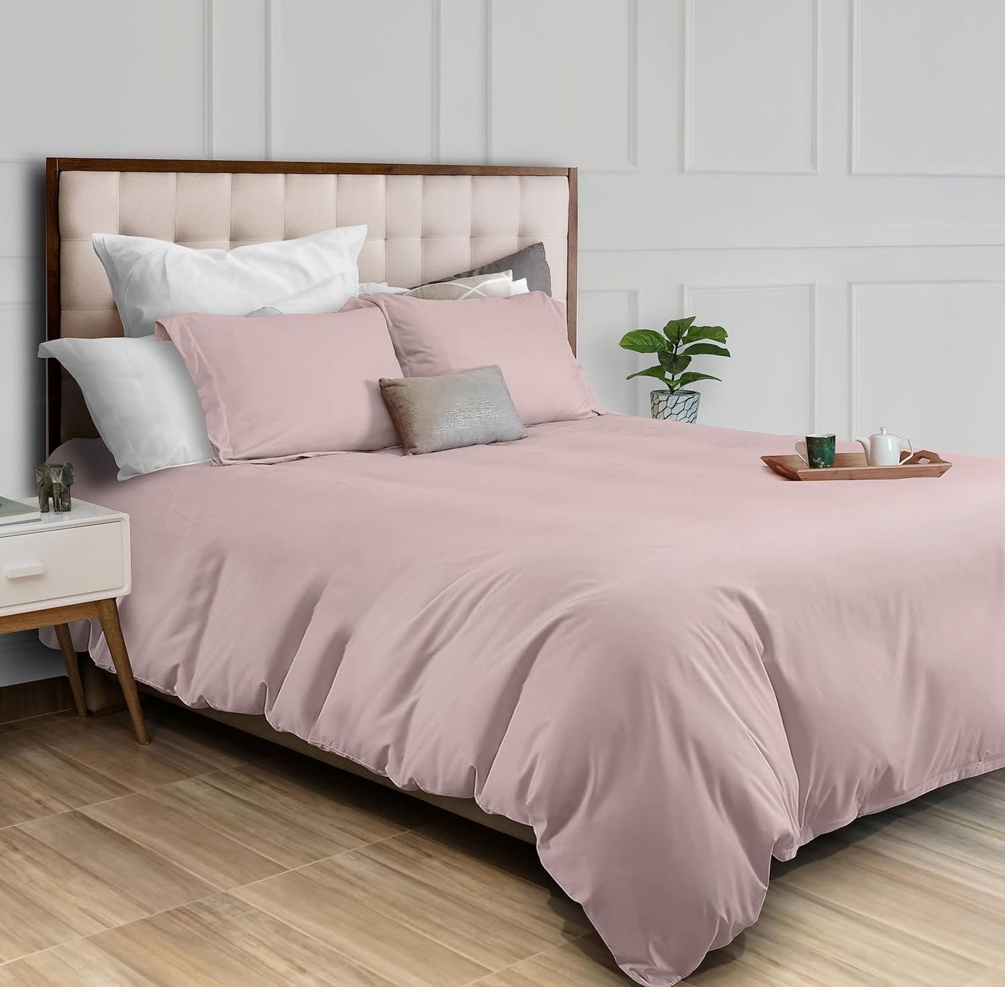 White Classic Dark Green Duvet Cover Queen Size, Microfiber Duvet Cover with Zipper, Duvet Cover Set with 2 Pillow Shams, Luxury Soft Comforter Cover Queen Size, 90 x 90 | Comforter Not Included