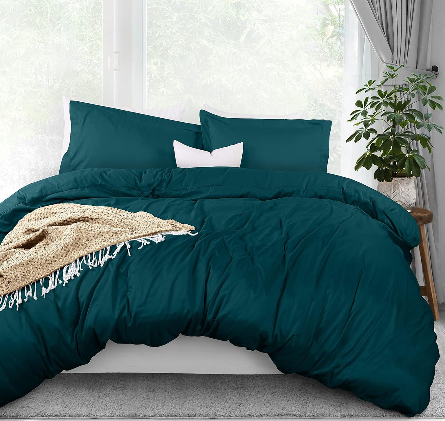 Utopia Bedding Duvet Cover Queen Size - 3 Piece with Zipper Closure - 1 Comforter Cover 90X90 Inches & 2 Pillow Shams 20X26 Inches (White) Comforter Not Included