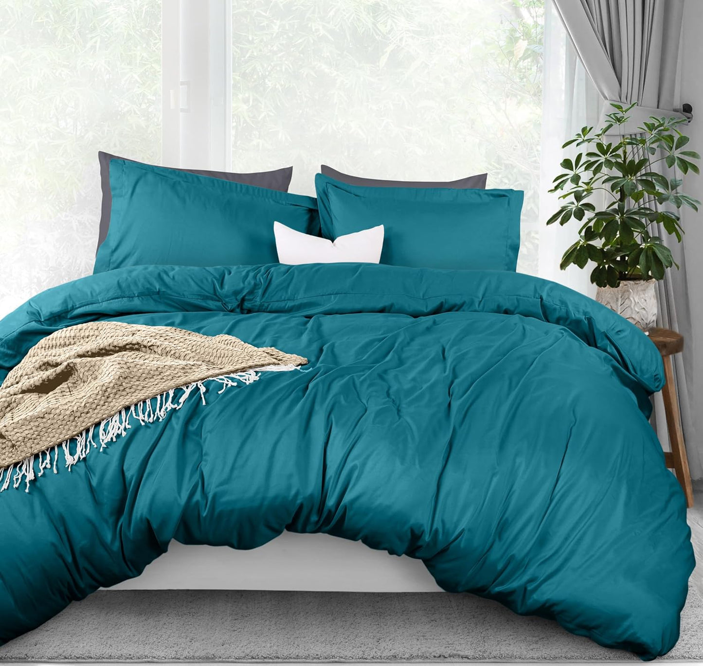 Utopia Bedding Duvet Cover Queen Size - 3 Piece with Zipper Closure - 1 Comforter Cover 90X90 Inches & 2 Pillow Shams 20X26 Inches (White) Comforter Not Included