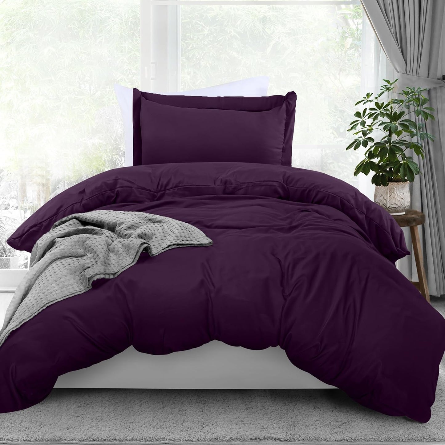 Utopia Bedding Duvet Cover Queen Size - 3 Piece with Zipper Closure - 1 Comforter Cover 90X90 Inches & 2 Pillow Shams 20X26 Inches (White) Comforter Not Included