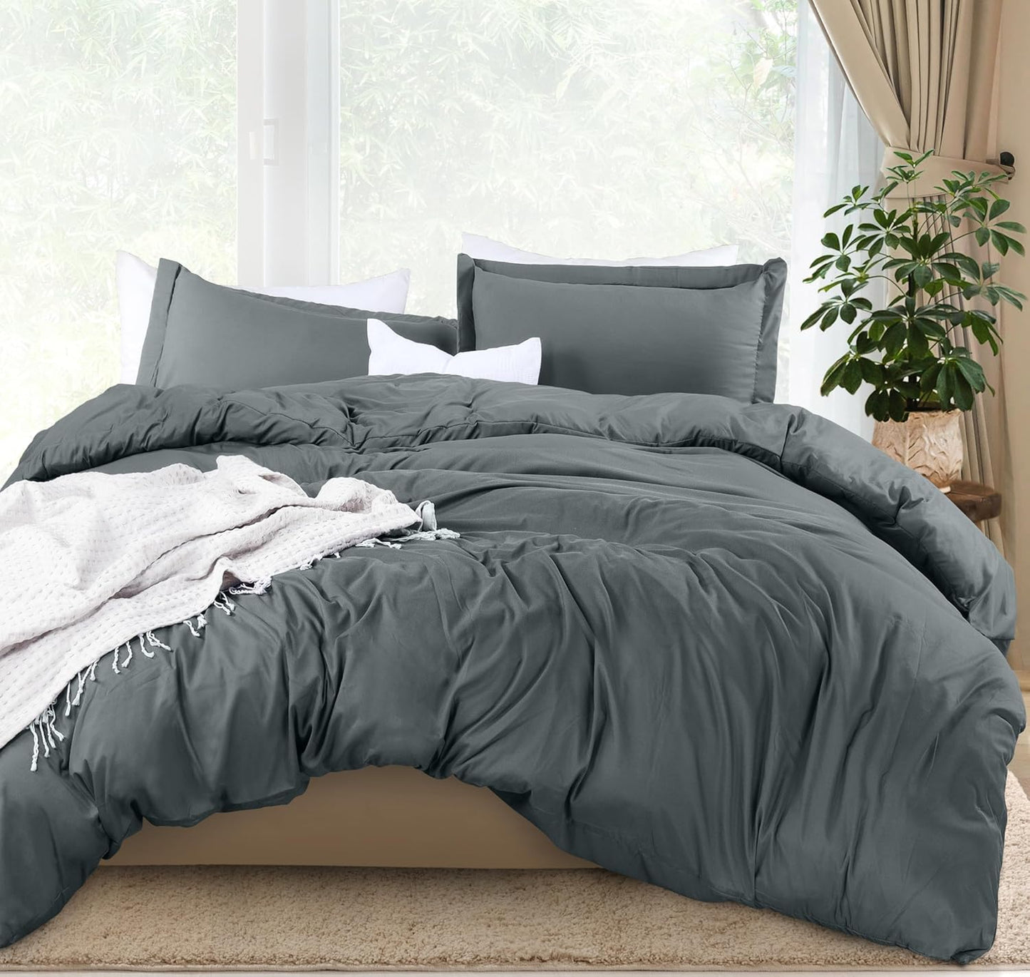 Utopia Bedding Duvet Cover Queen Size - 3 Piece with Zipper Closure - 1 Comforter Cover 90X90 Inches & 2 Pillow Shams 20X26 Inches (White) Comforter Not Included