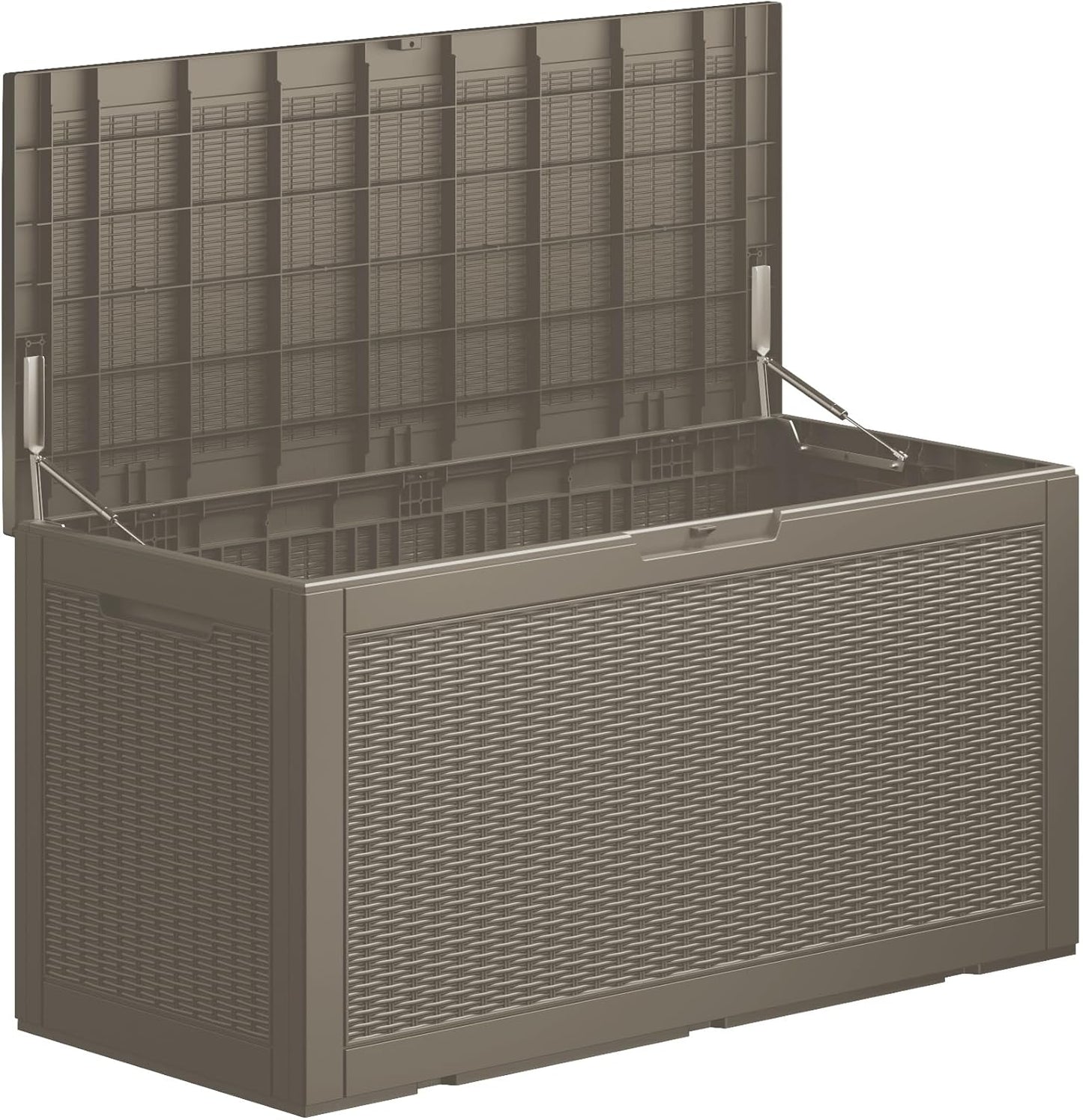 80 Gallon Outdoor Storage Box Waterproof Lockable Resin Deck Box Large, Patio Storage Bin for Pool Accessories Cushion Furniture, Garden Tools, UV-Resistant Outside Delivery Black