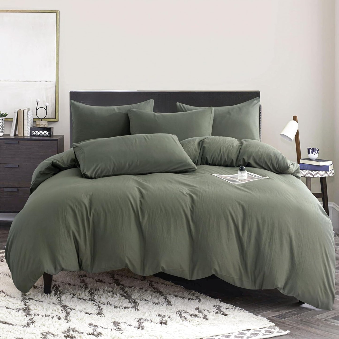 Jane yre Duvet Cover Queen Floral, Brushed Microfiber 3 Pieces Bedding Set, Garden Style Vintage Floral Queen Duvet Cover Flower, with Zipper Closure, Luxury Soft Breathable Comfy