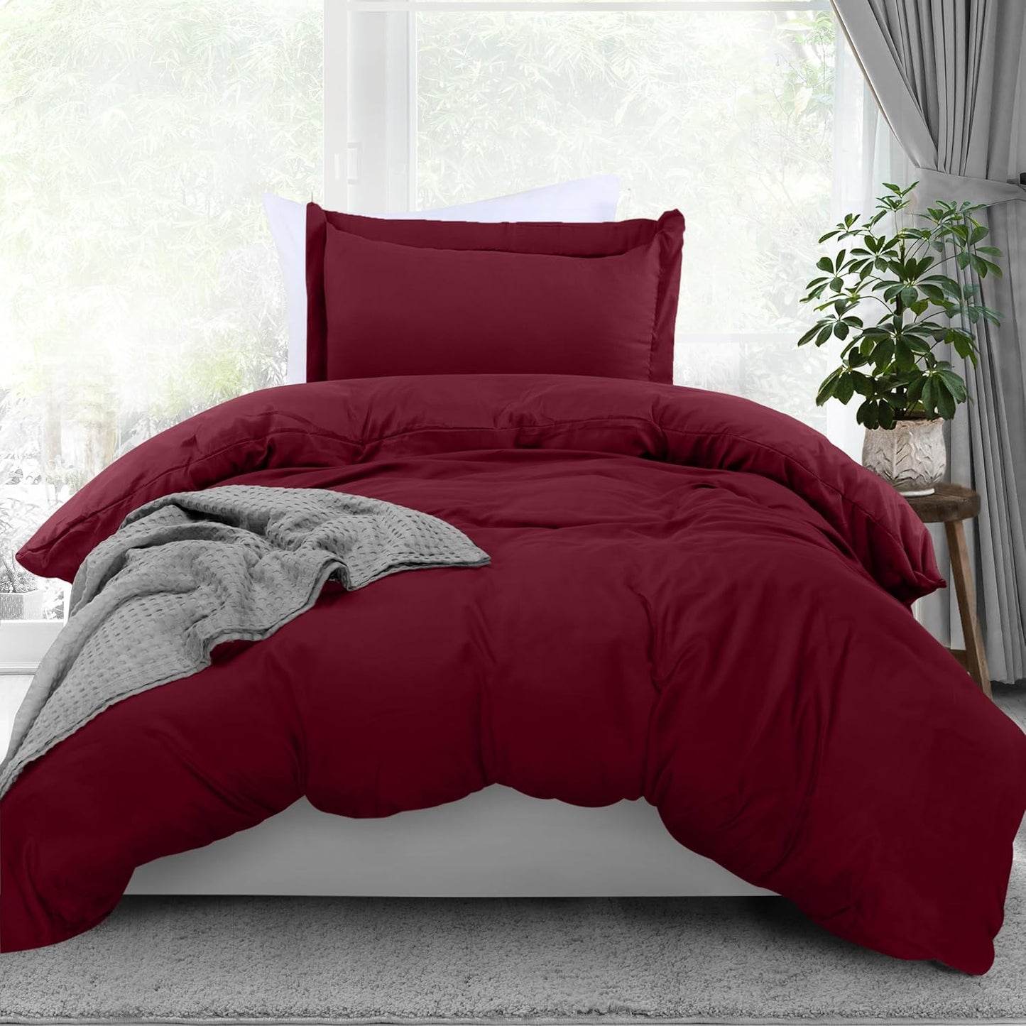 Utopia Bedding Duvet Cover Queen Size - 3 Piece with Zipper Closure - 1 Comforter Cover 90X90 Inches & 2 Pillow Shams 20X26 Inches (White) Comforter Not Included