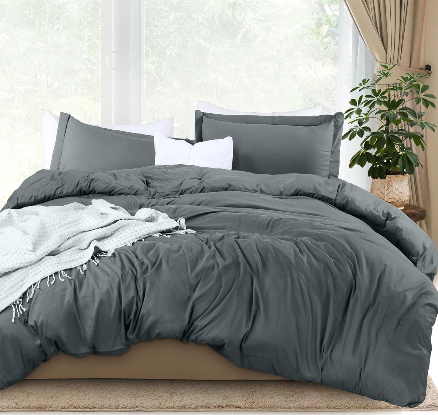 Utopia Bedding Duvet Cover Queen Size - 3 Piece with Zipper Closure - 1 Comforter Cover 90X90 Inches & 2 Pillow Shams 20X26 Inches (White) Comforter Not Included