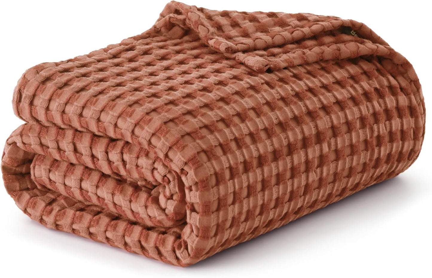 Bedsure Cooling Cotton Waffle Queen Size Blanket - Lightweight Breathable Summer Blanket of Rayon Derived from Bamboo for Hot Sleepers, Luxury Throws for Bed, Couch and Sofa, Ivory, 90x90 Inches