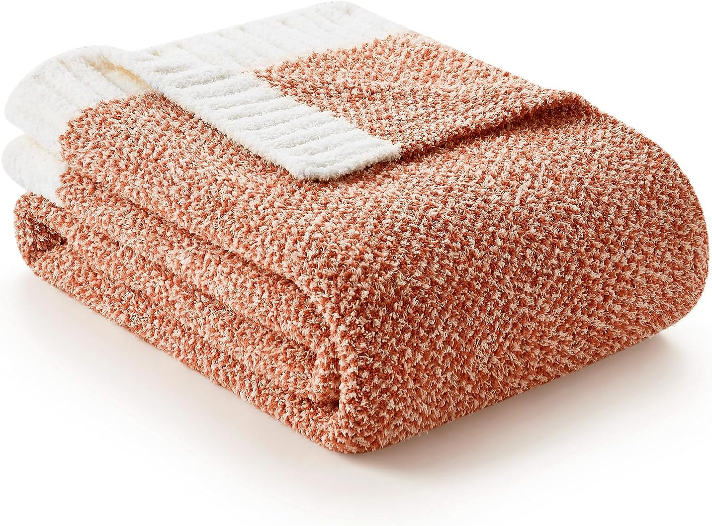 Snuggle Sac Buttery Ivory Throw Blanket for Couch, Reversible Super Soft Knitted Blankets, Warm Cozy Knit Fuzzy Plush Lightweight Throws Dupes for Sofa, Bed, Picnic, Ivory, 50 x 60 inches