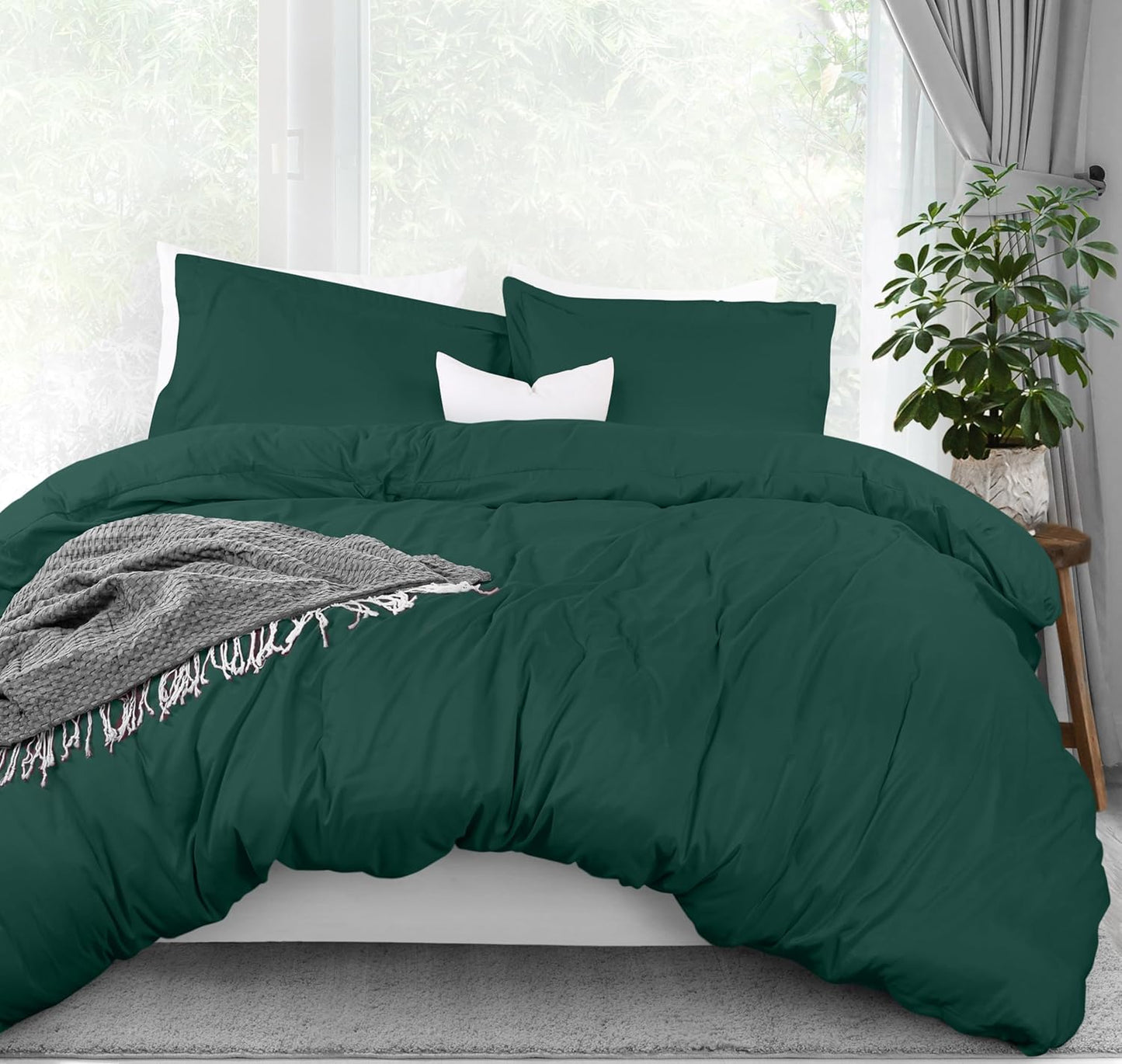 Utopia Bedding Duvet Cover Queen Size - 3 Piece with Zipper Closure - 1 Comforter Cover 90X90 Inches & 2 Pillow Shams 20X26 Inches (White) Comforter Not Included