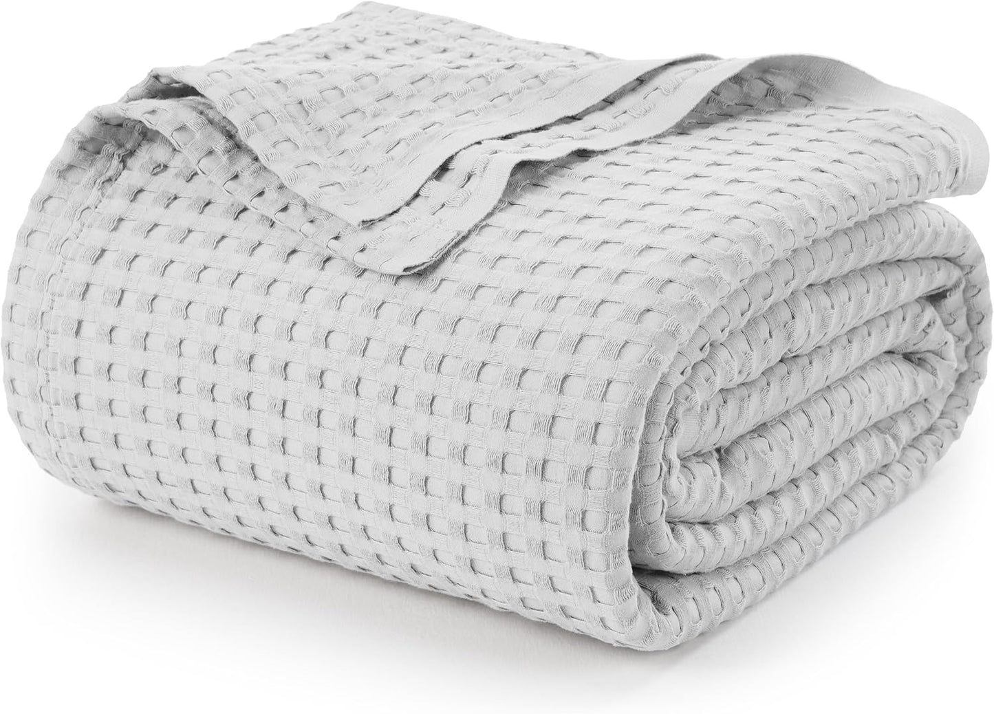 Utopia Bedding White 100% Cotton Waffle Blanket 300 GSM [King - 90x108 Inch] Soft Lightweight Breathable Bed Blanket for All Season