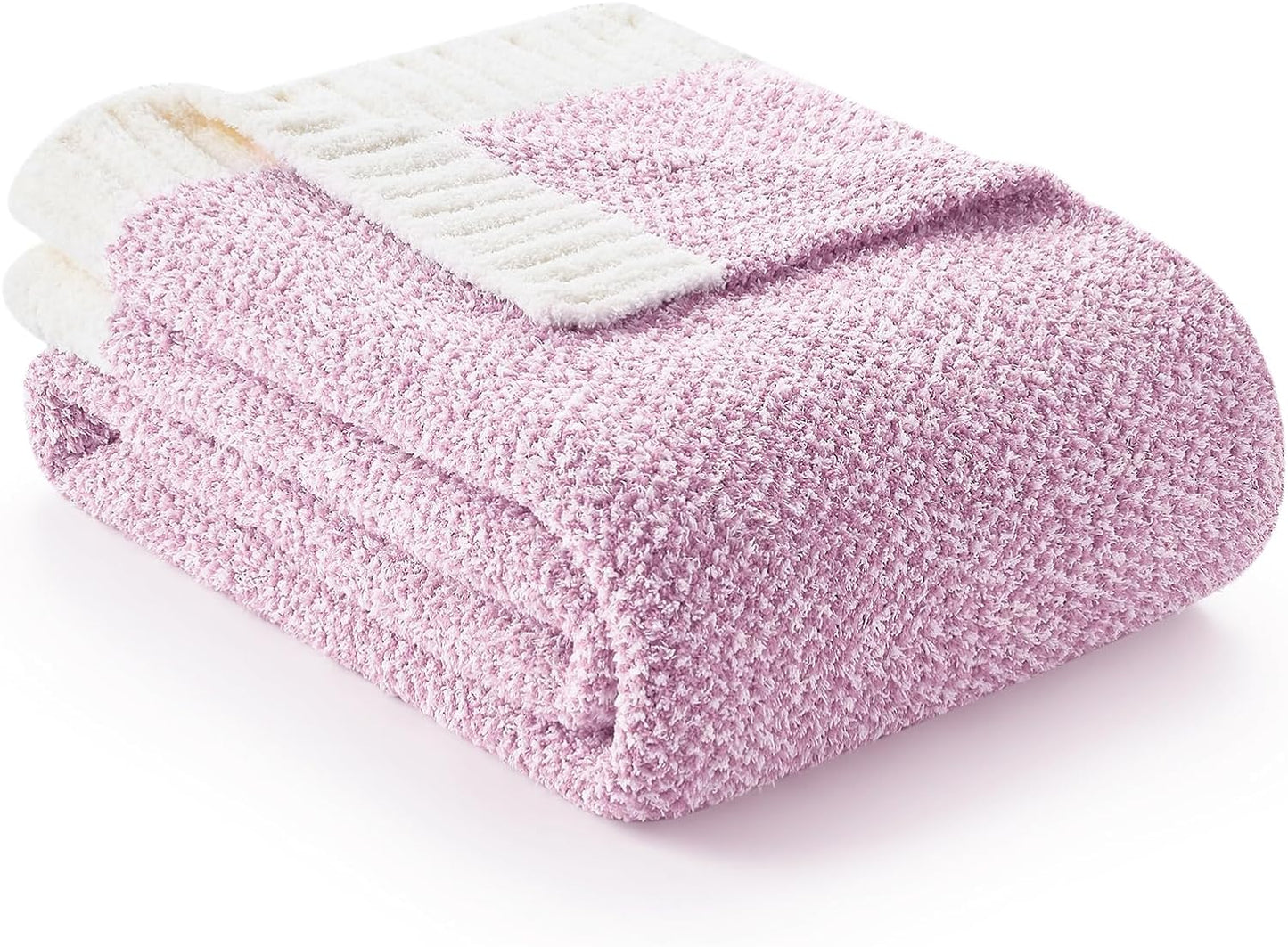 Snuggle Sac Buttery Ivory Throw Blanket for Couch, Reversible Super Soft Knitted Blankets, Warm Cozy Knit Fuzzy Plush Lightweight Throws Dupes for Sofa, Bed, Picnic, Ivory, 50 x 60 inches