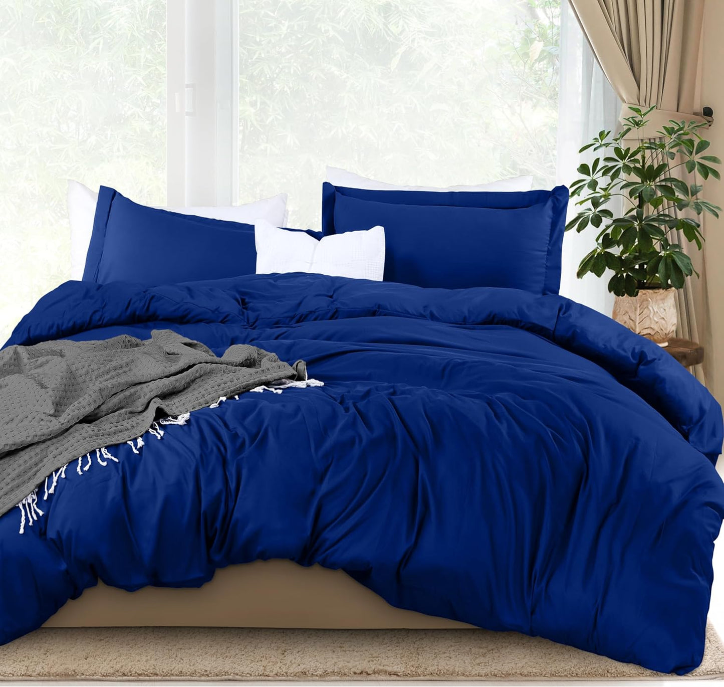 Utopia Bedding Duvet Cover Queen Size - 3 Piece with Zipper Closure - 1 Comforter Cover 90X90 Inches & 2 Pillow Shams 20X26 Inches (White) Comforter Not Included