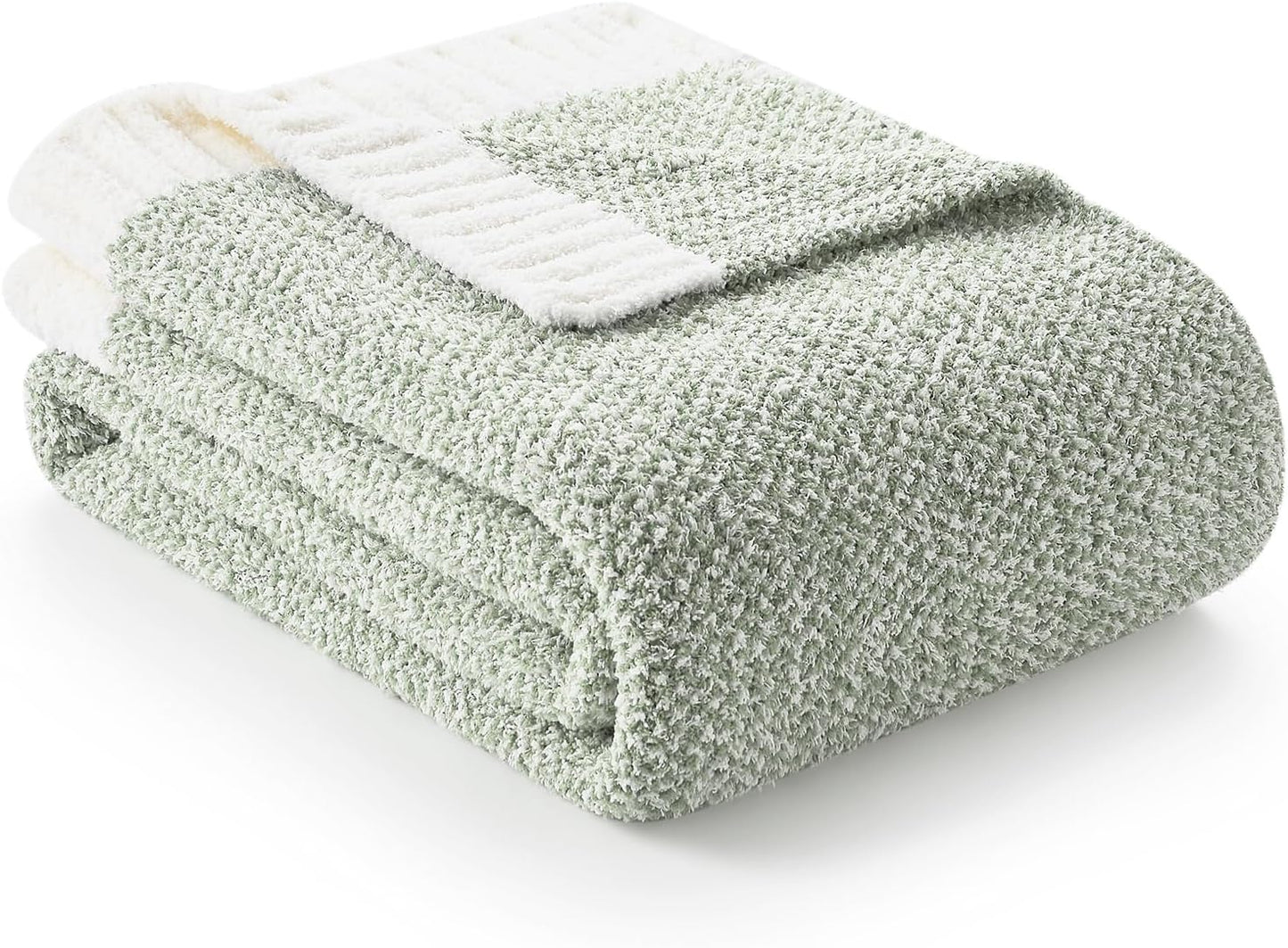 Snuggle Sac Buttery Ivory Throw Blanket for Couch, Reversible Super Soft Knitted Blankets, Warm Cozy Knit Fuzzy Plush Lightweight Throws Dupes for Sofa, Bed, Picnic, Ivory, 50 x 60 inches