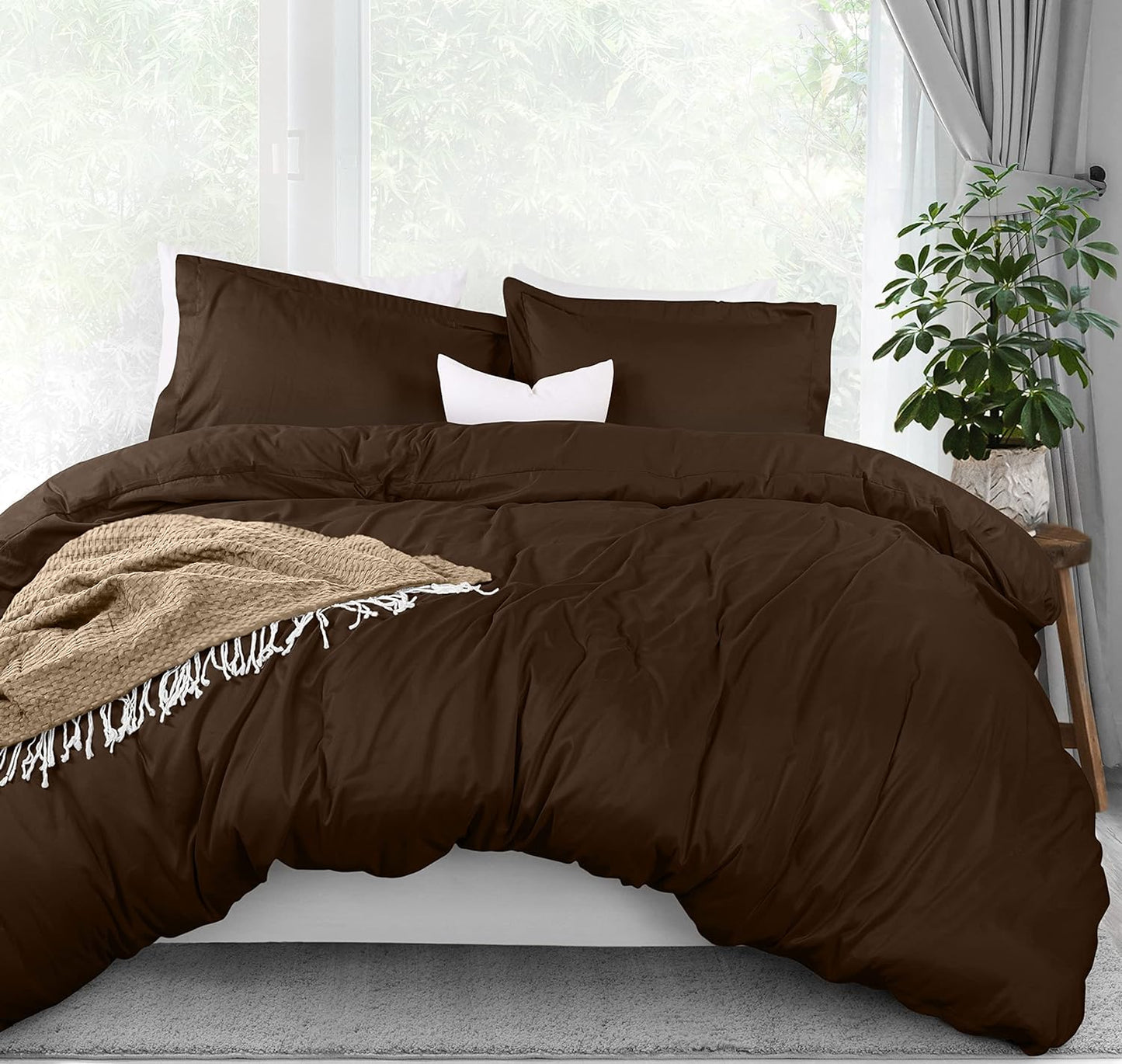 Utopia Bedding Duvet Cover Queen Size - 3 Piece with Zipper Closure - 1 Comforter Cover 90X90 Inches & 2 Pillow Shams 20X26 Inches (White) Comforter Not Included