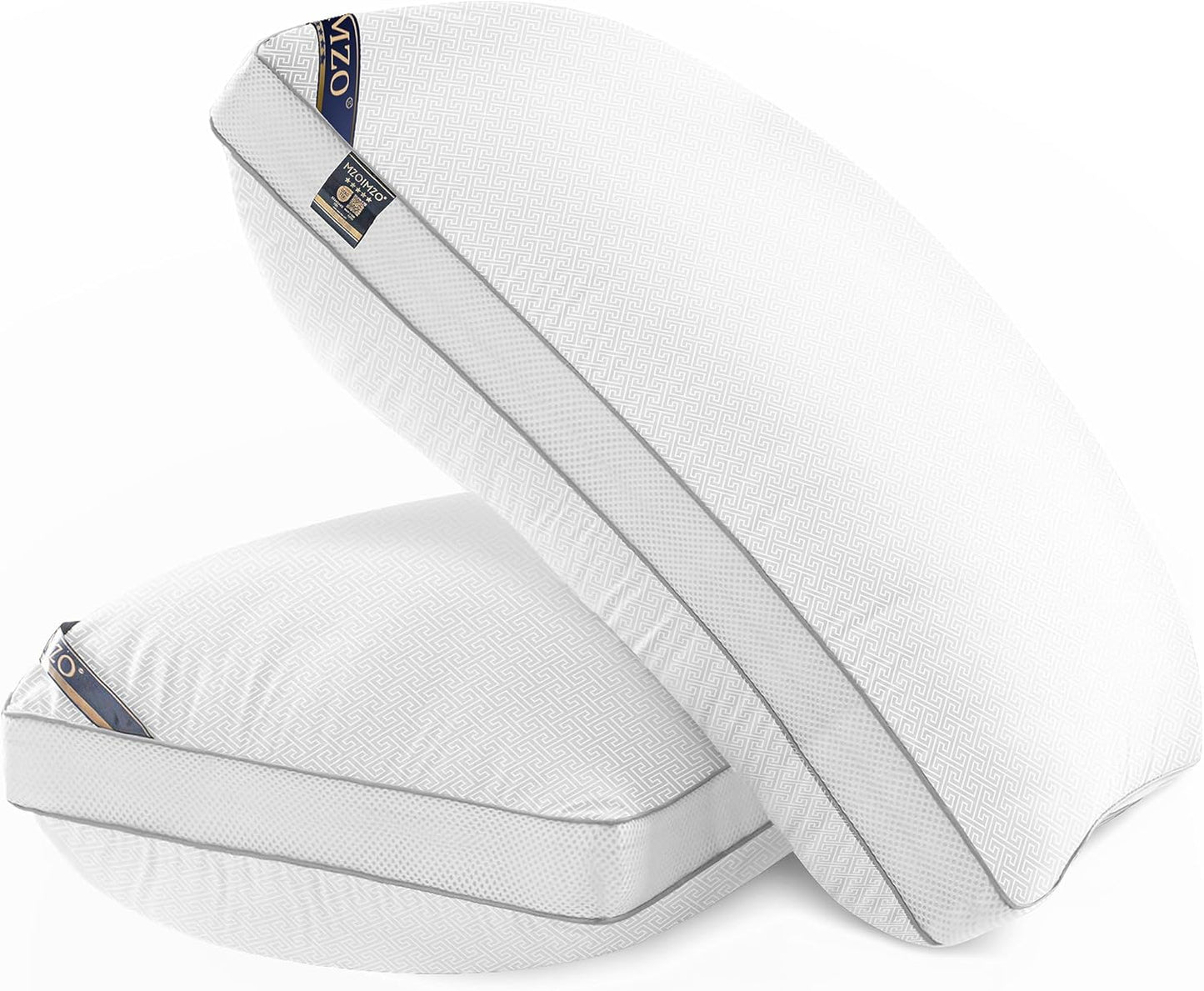 MZOIMZO Bed Pillows for Sleeping- King Size, Set of 2, Cooling Hotel Quality with Premium Soft Down Alternative Fill for Back, Stomach or Side Sleepers