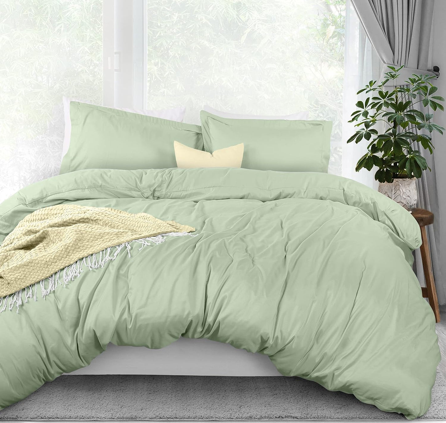 Utopia Bedding Duvet Cover Queen Size - 3 Piece with Zipper Closure - 1 Comforter Cover 90X90 Inches & 2 Pillow Shams 20X26 Inches (White) Comforter Not Included