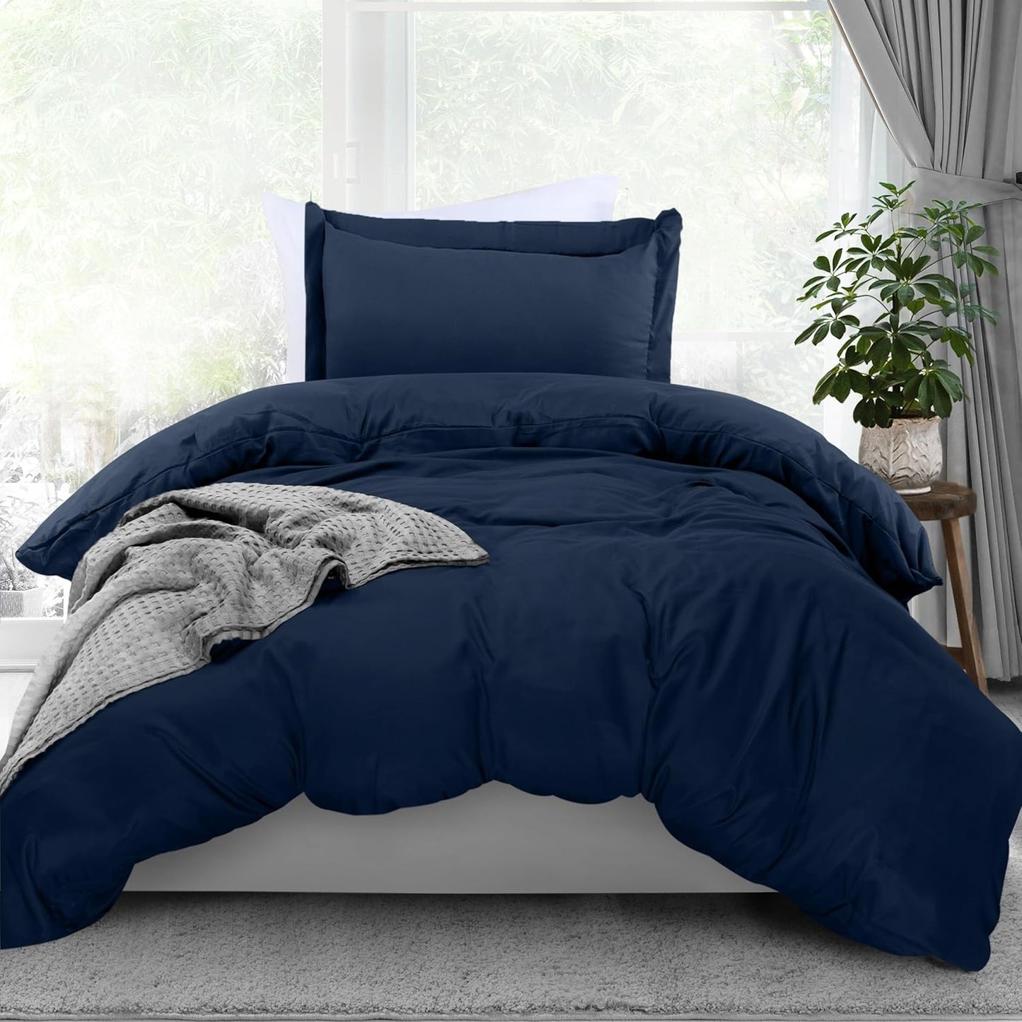 Utopia Bedding Duvet Cover Queen Size - 3 Piece with Zipper Closure - 1 Comforter Cover 90X90 Inches & 2 Pillow Shams 20X26 Inches (White) Comforter Not Included
