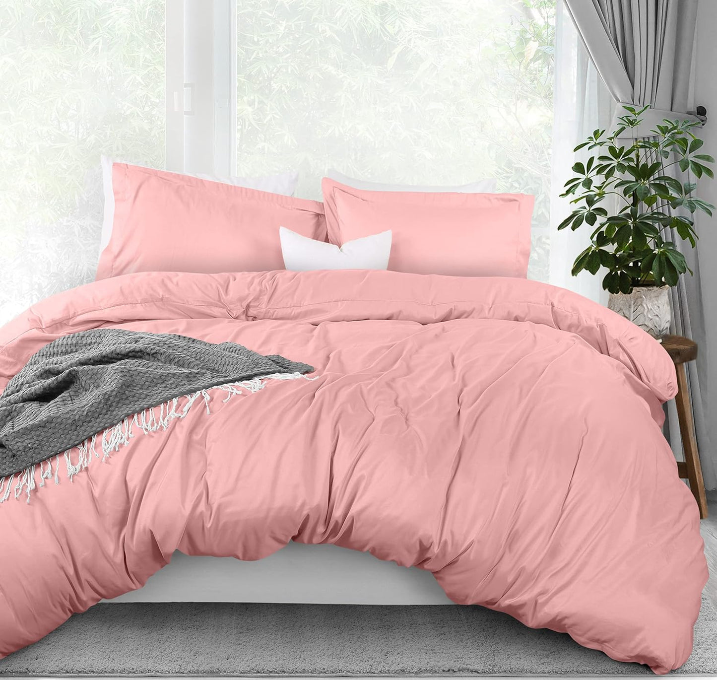Utopia Bedding Duvet Cover Queen Size - 3 Piece with Zipper Closure - 1 Comforter Cover 90X90 Inches & 2 Pillow Shams 20X26 Inches (White) Comforter Not Included