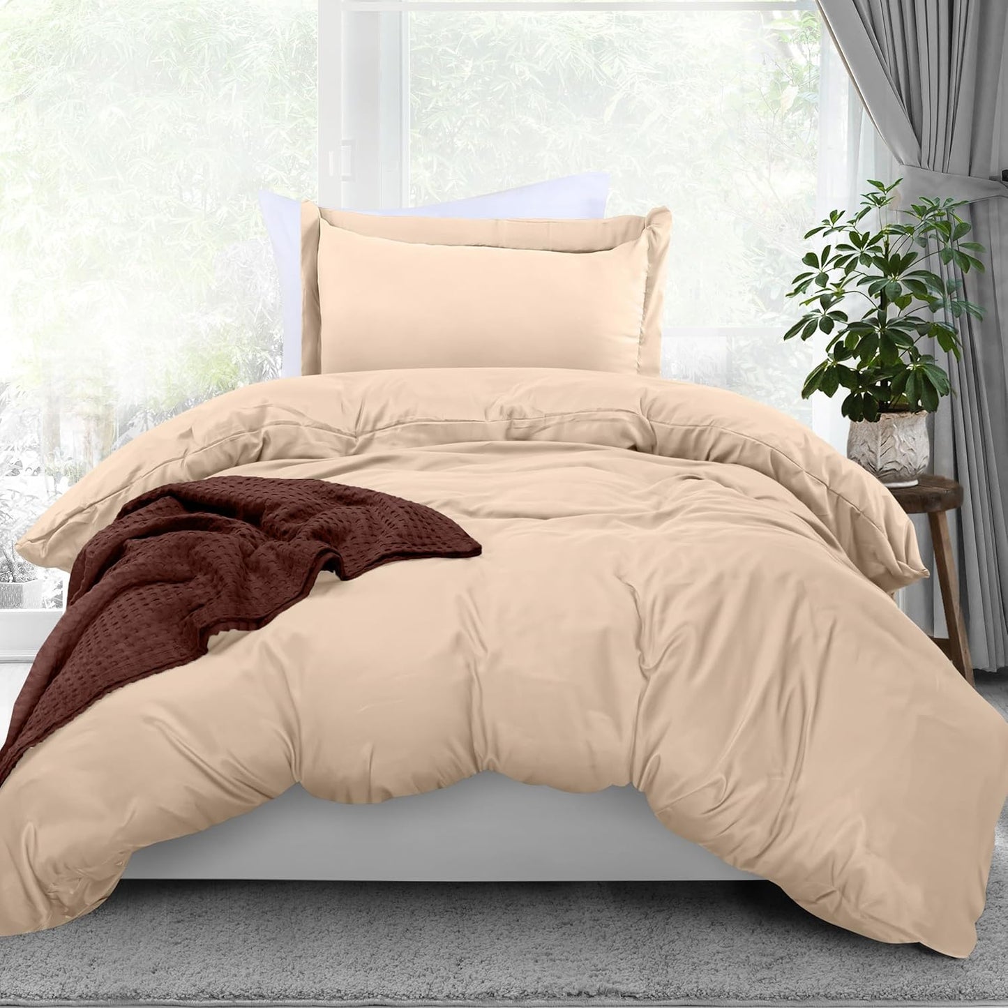 Utopia Bedding Duvet Cover Queen Size - 3 Piece with Zipper Closure - 1 Comforter Cover 90X90 Inches & 2 Pillow Shams 20X26 Inches (White) Comforter Not Included
