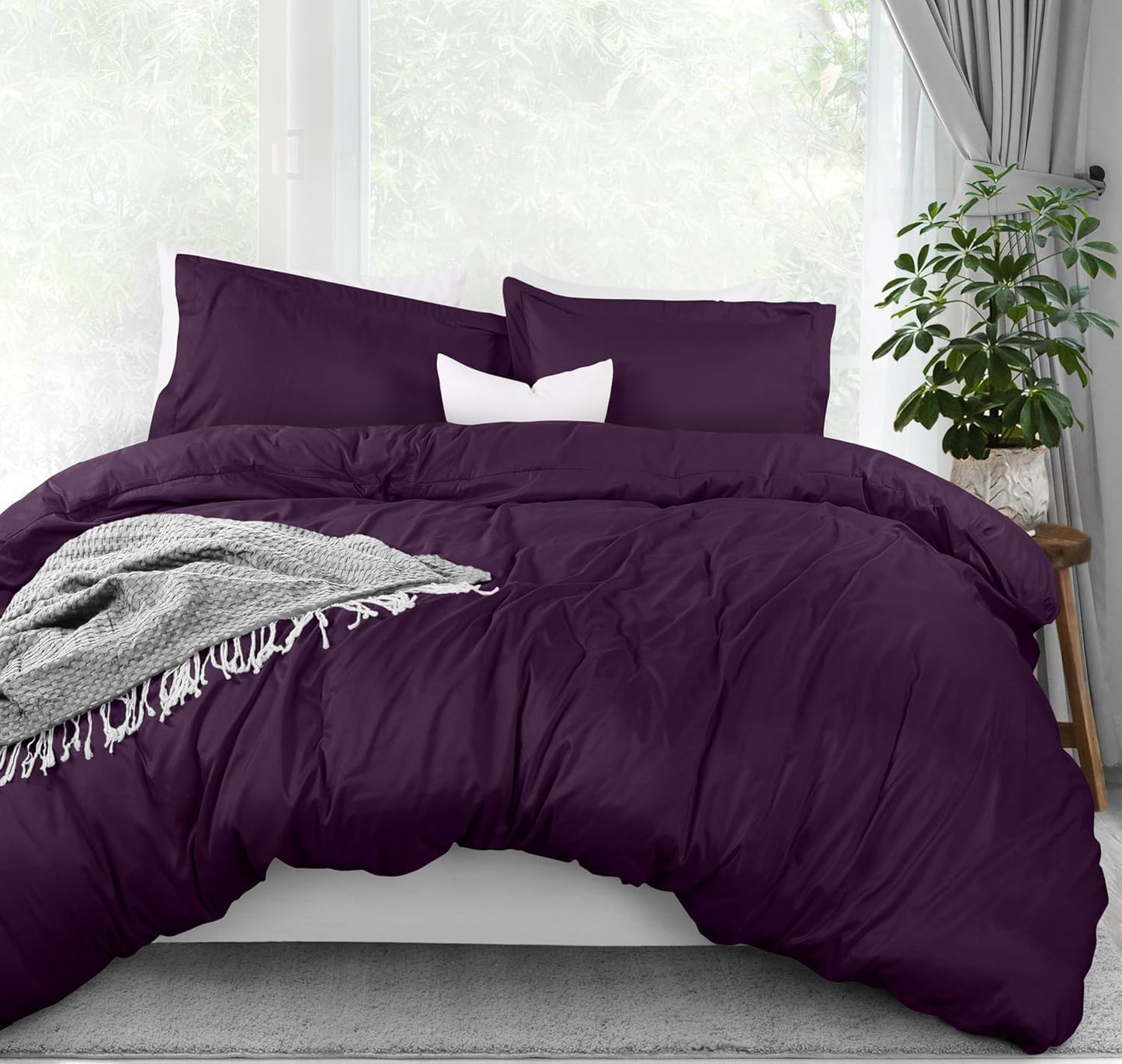 Utopia Bedding Duvet Cover Queen Size - 3 Piece with Zipper Closure - 1 Comforter Cover 90X90 Inches & 2 Pillow Shams 20X26 Inches (White) Comforter Not Included