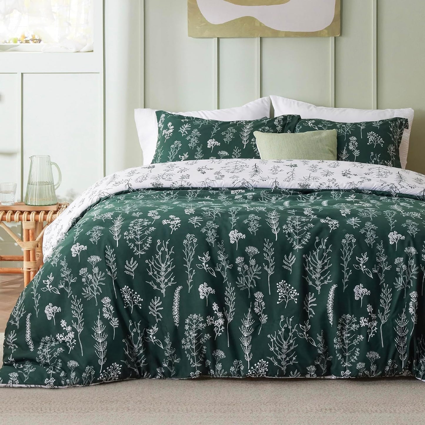 Bedsure Duvet Cover Queen Size - Gingham Reversible Buffalo Plaid Duvet Cover Set with Zipper Closure, 3 Pieces Blue Bedding Set with 8 Corner Ties and 2 Pillow Shams 20"x26"