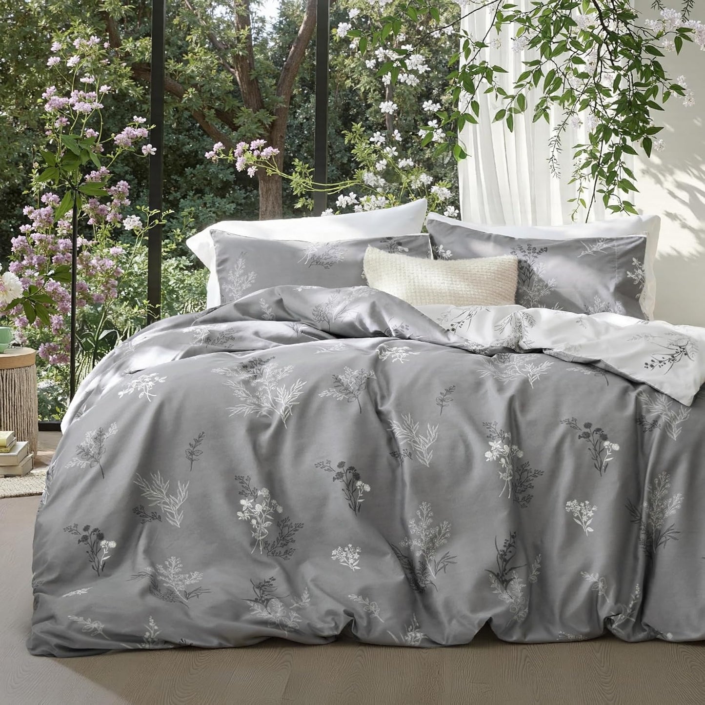Bedsure Duvet Cover Queen Size - Gingham Reversible Buffalo Plaid Duvet Cover Set with Zipper Closure, 3 Pieces Blue Bedding Set with 8 Corner Ties and 2 Pillow Shams 20"x26"