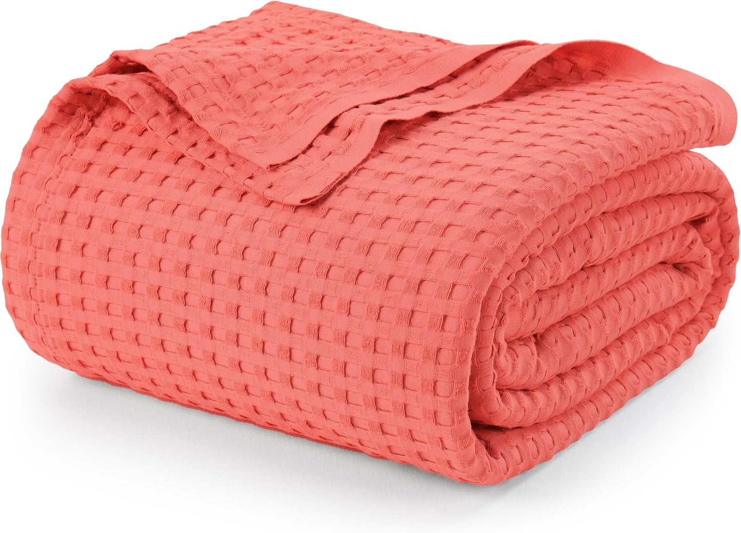 Utopia Bedding White 100% Cotton Waffle Blanket 300 GSM [King - 90x108 Inch] Soft Lightweight Breathable Bed Blanket for All Season