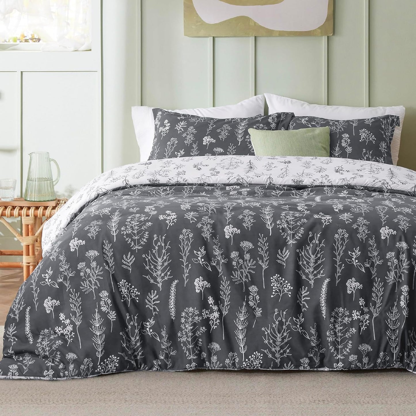 Bedsure Duvet Cover Queen Size - Gingham Reversible Buffalo Plaid Duvet Cover Set with Zipper Closure, 3 Pieces Blue Bedding Set with 8 Corner Ties and 2 Pillow Shams 20"x26"