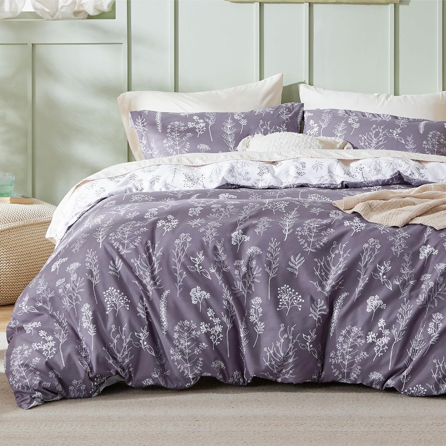 Bedsure Duvet Cover Queen Size - Gingham Reversible Buffalo Plaid Duvet Cover Set with Zipper Closure, 3 Pieces Blue Bedding Set with 8 Corner Ties and 2 Pillow Shams 20"x26"