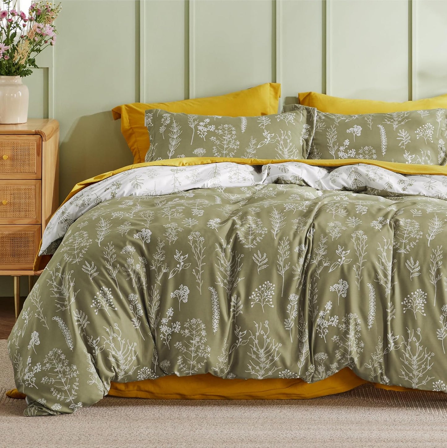 Bedsure Duvet Cover Queen Size - Gingham Reversible Buffalo Plaid Duvet Cover Set with Zipper Closure, 3 Pieces Blue Bedding Set with 8 Corner Ties and 2 Pillow Shams 20"x26"