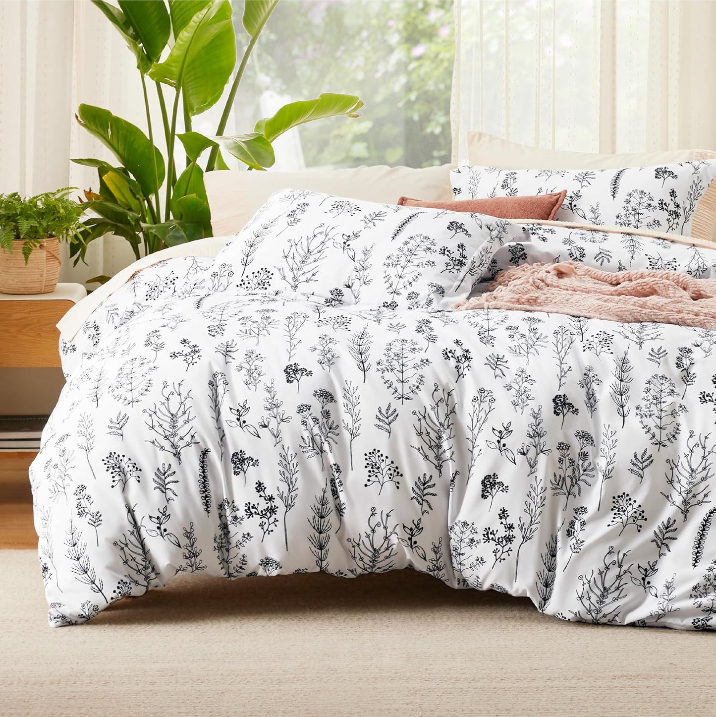 Bedsure Duvet Cover Queen Size - Gingham Reversible Buffalo Plaid Duvet Cover Set with Zipper Closure, 3 Pieces Blue Bedding Set with 8 Corner Ties and 2 Pillow Shams 20"x26"