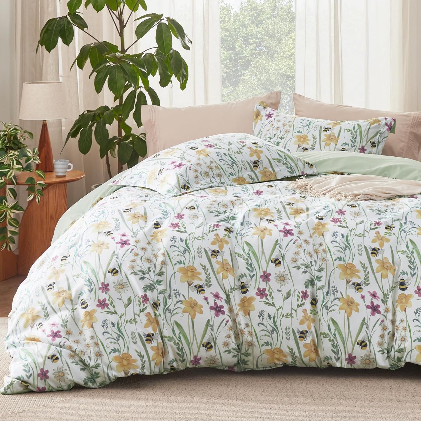 Bedsure Duvet Cover Queen Size - Gingham Reversible Buffalo Plaid Duvet Cover Set with Zipper Closure, 3 Pieces Blue Bedding Set with 8 Corner Ties and 2 Pillow Shams 20"x26"