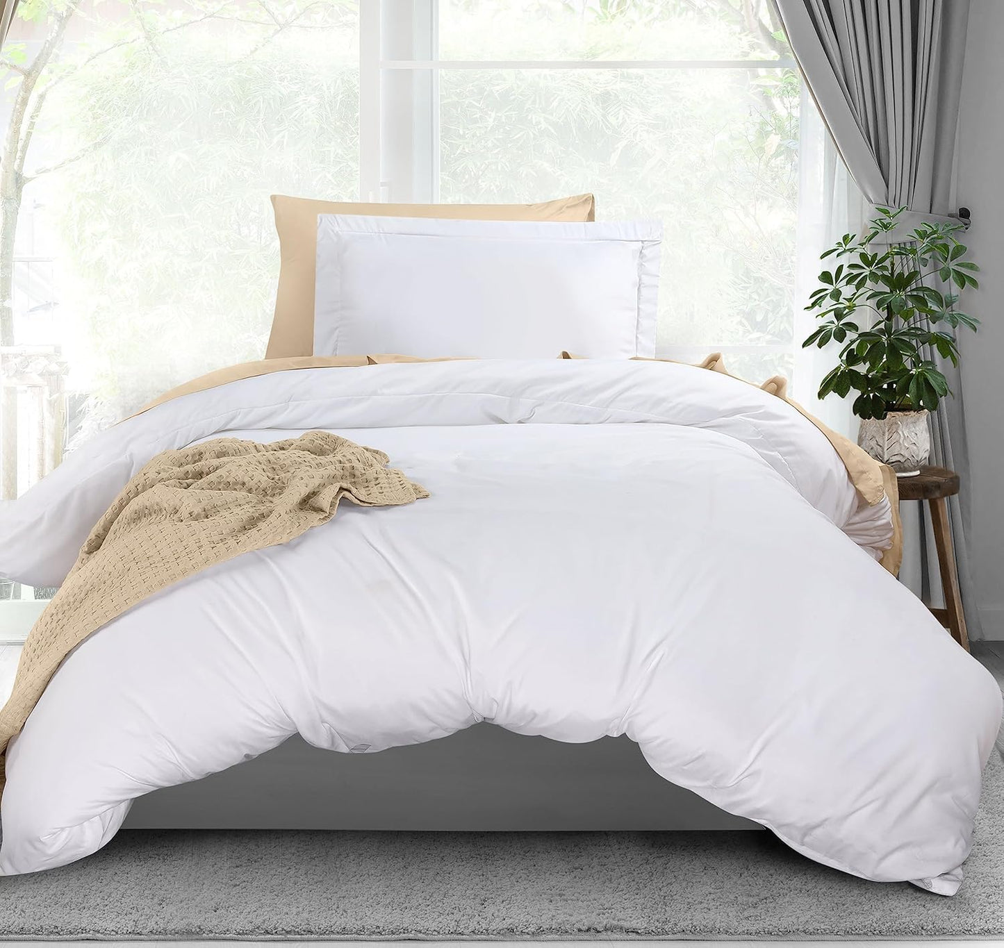 Utopia Bedding Duvet Cover Queen Size - 3 Piece with Zipper Closure - 1 Comforter Cover 90X90 Inches & 2 Pillow Shams 20X26 Inches (White) Comforter Not Included