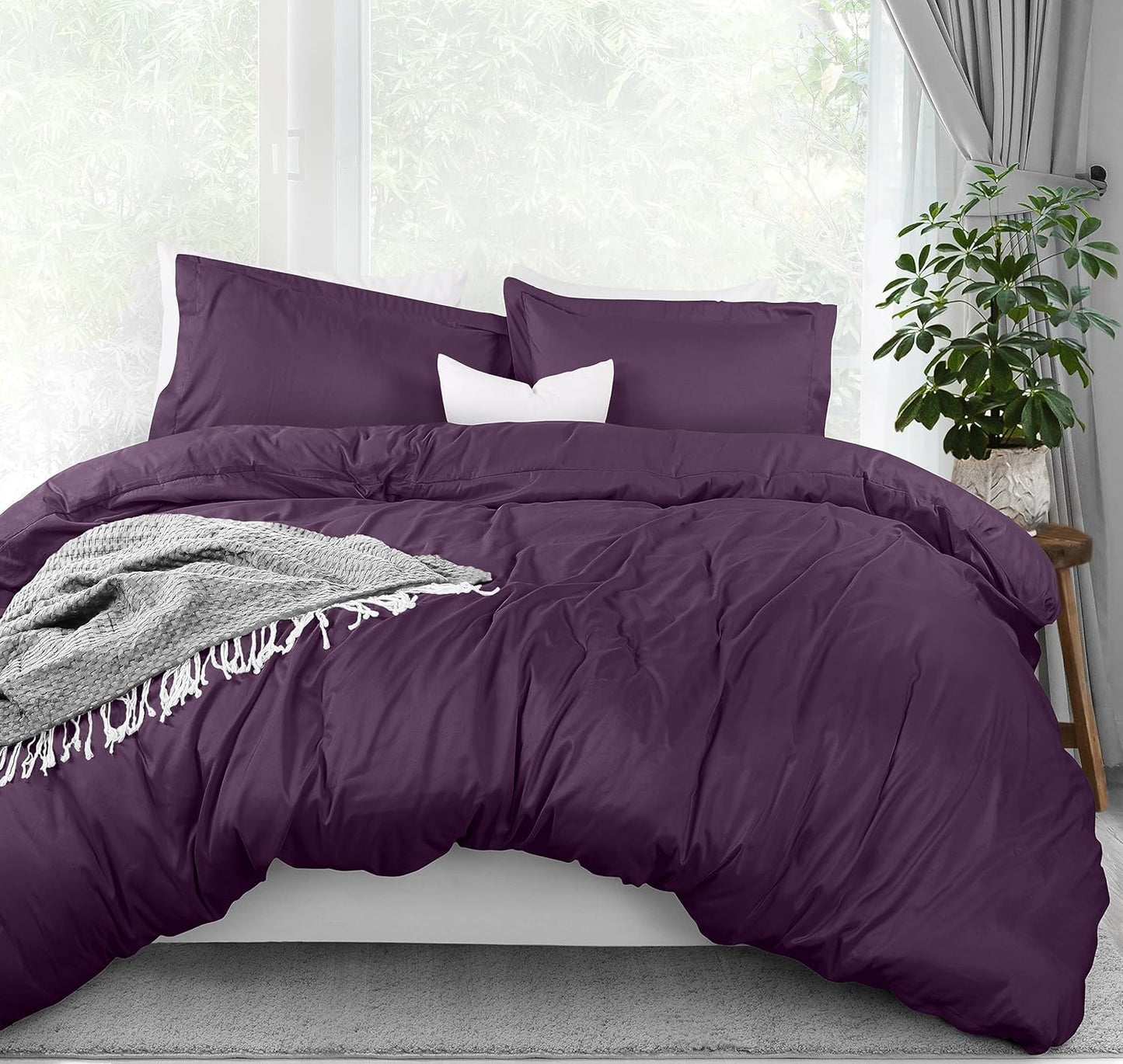 Utopia Bedding Duvet Cover Queen Size - 3 Piece with Zipper Closure - 1 Comforter Cover 90X90 Inches & 2 Pillow Shams 20X26 Inches (White) Comforter Not Included