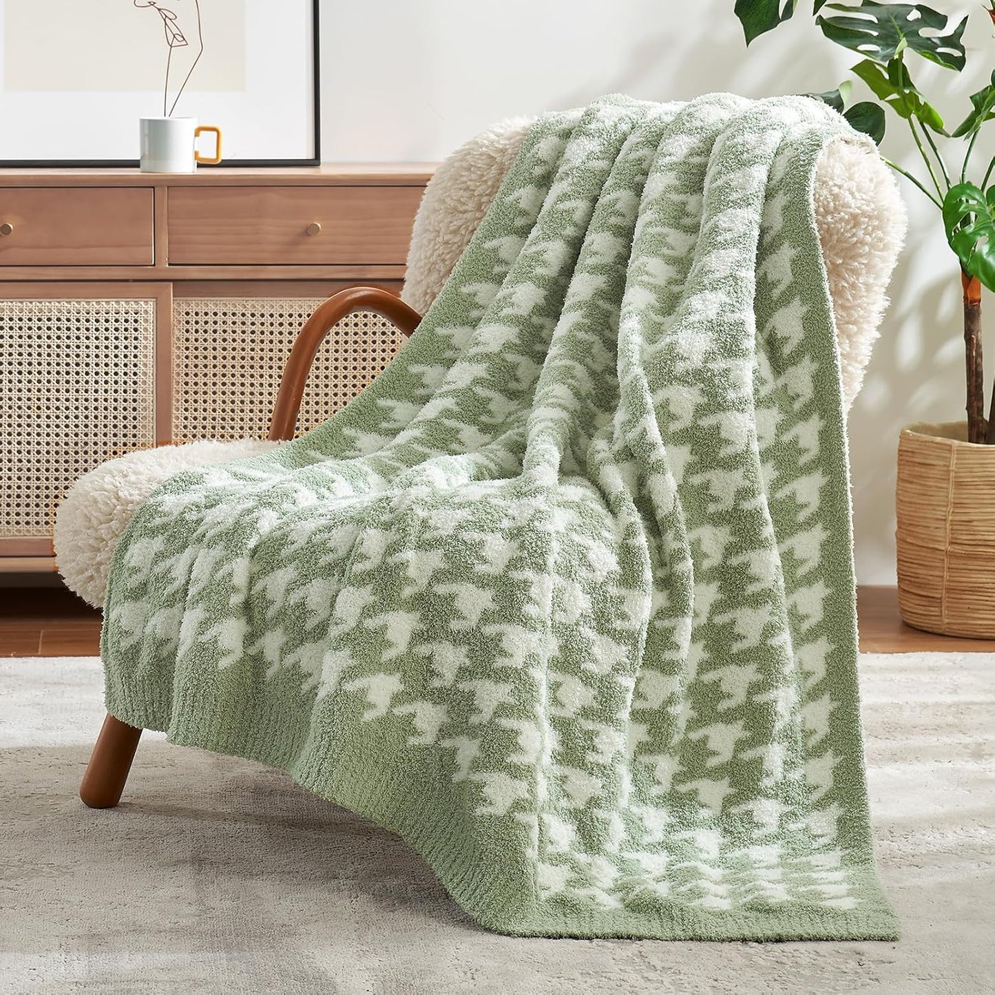 Snuggle Sac Buttery Ivory Throw Blanket for Couch, Reversible Super Soft Knitted Blankets, Warm Cozy Knit Fuzzy Plush Lightweight Throws Dupes for Sofa, Bed, Picnic, Ivory, 50 x 60 inches