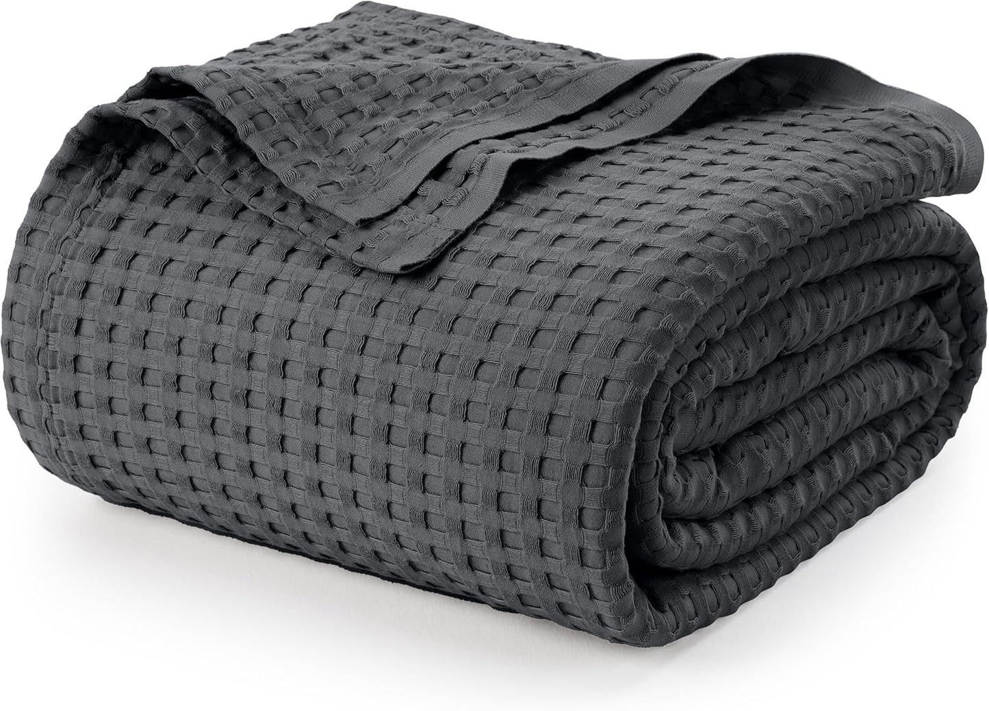 Utopia Bedding White 100% Cotton Waffle Blanket 300 GSM [King - 90x108 Inch] Soft Lightweight Breathable Bed Blanket for All Season