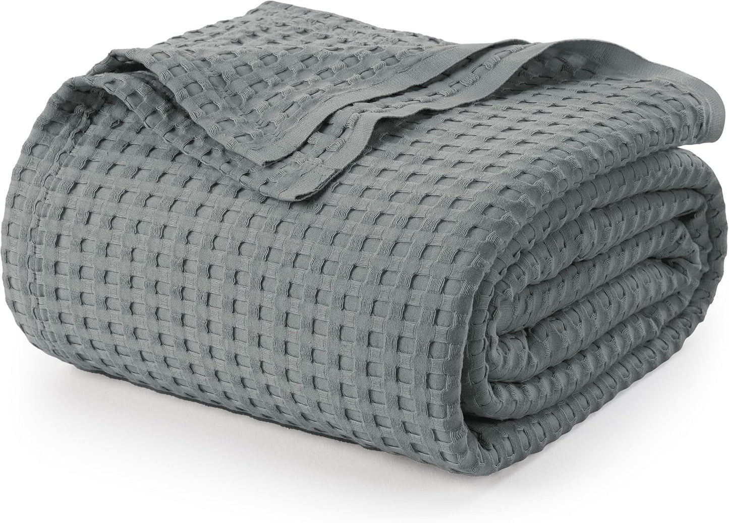 Utopia Bedding White 100% Cotton Waffle Blanket 300 GSM [King - 90x108 Inch] Soft Lightweight Breathable Bed Blanket for All Season