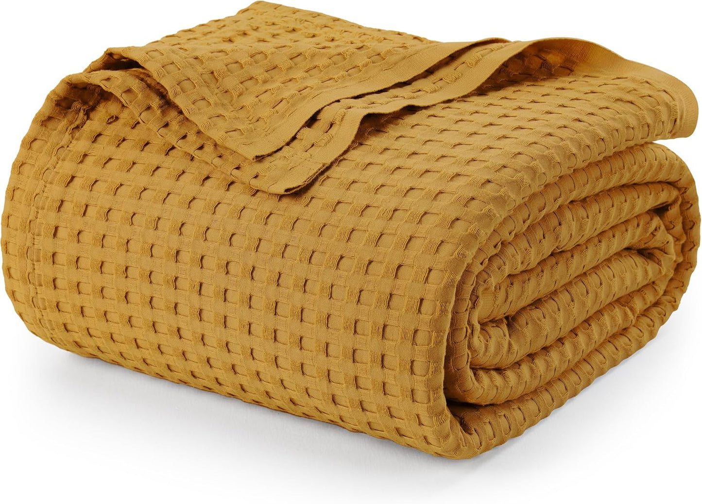 Utopia Bedding White 100% Cotton Waffle Blanket 300 GSM [King - 90x108 Inch] Soft Lightweight Breathable Bed Blanket for All Season